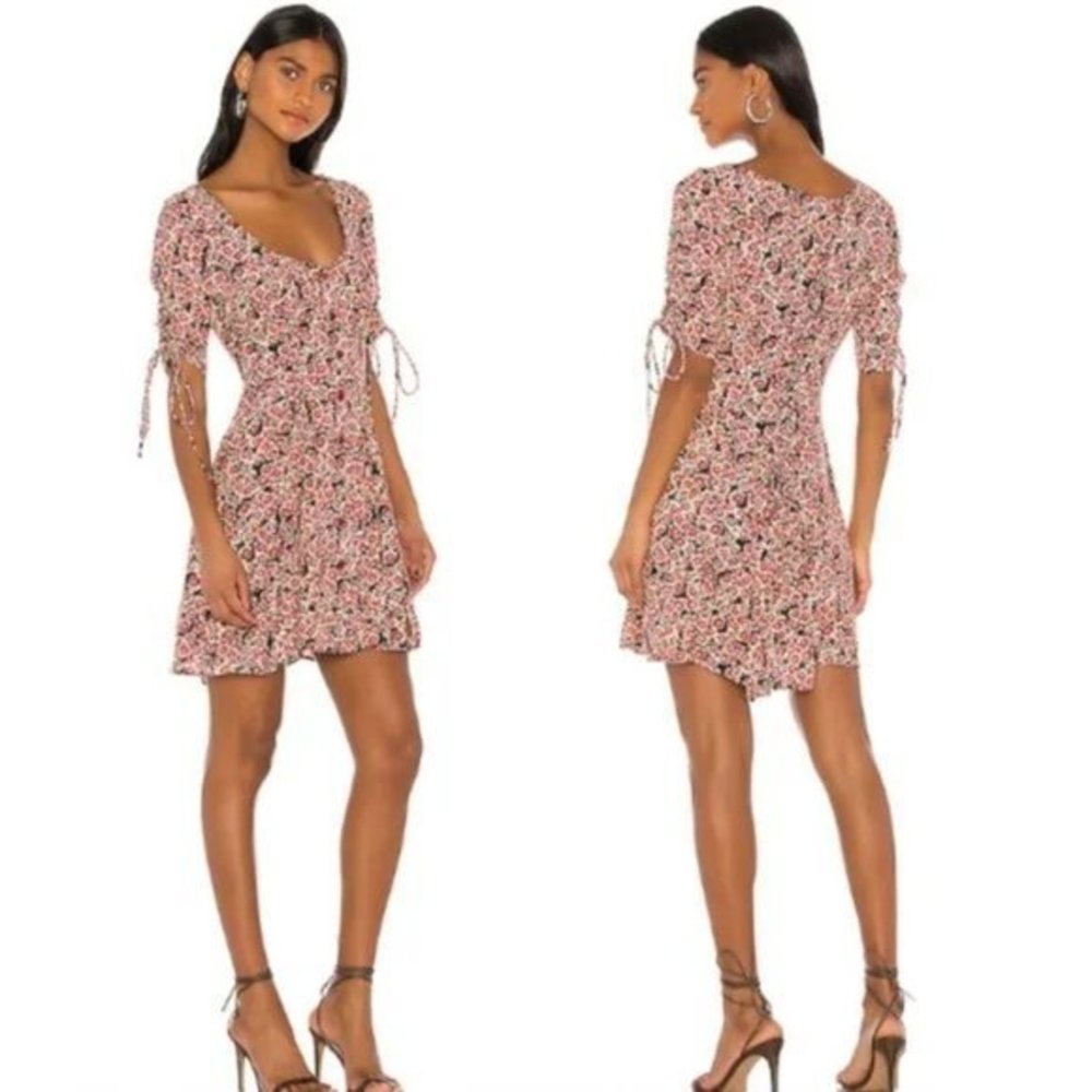 Free People Floral Mini Dress - Red and Black - Picture 2 of 10